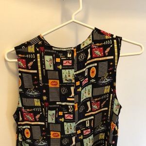 Nicole Miller 90’s vintage silk tank space themed!